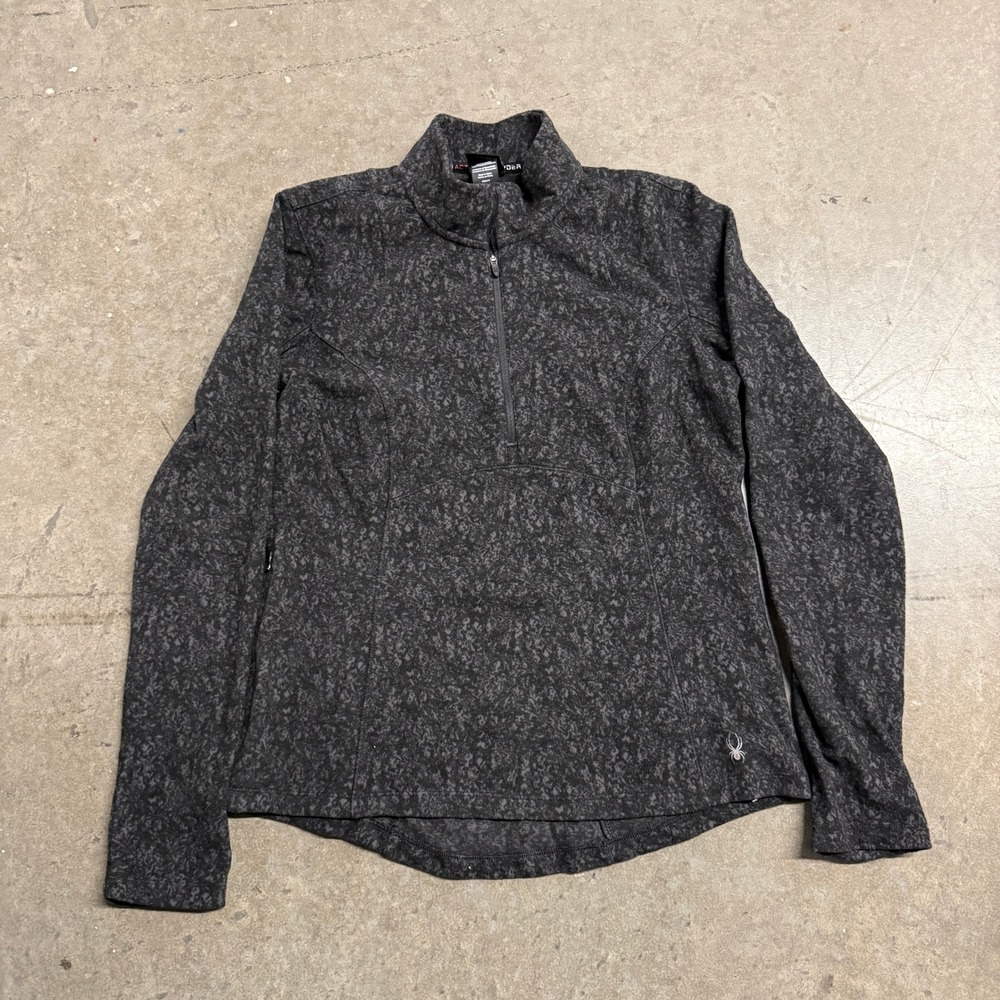 Spyder Active Womens Quarter Zip Pullover Gray‎ Black SP177U Size M